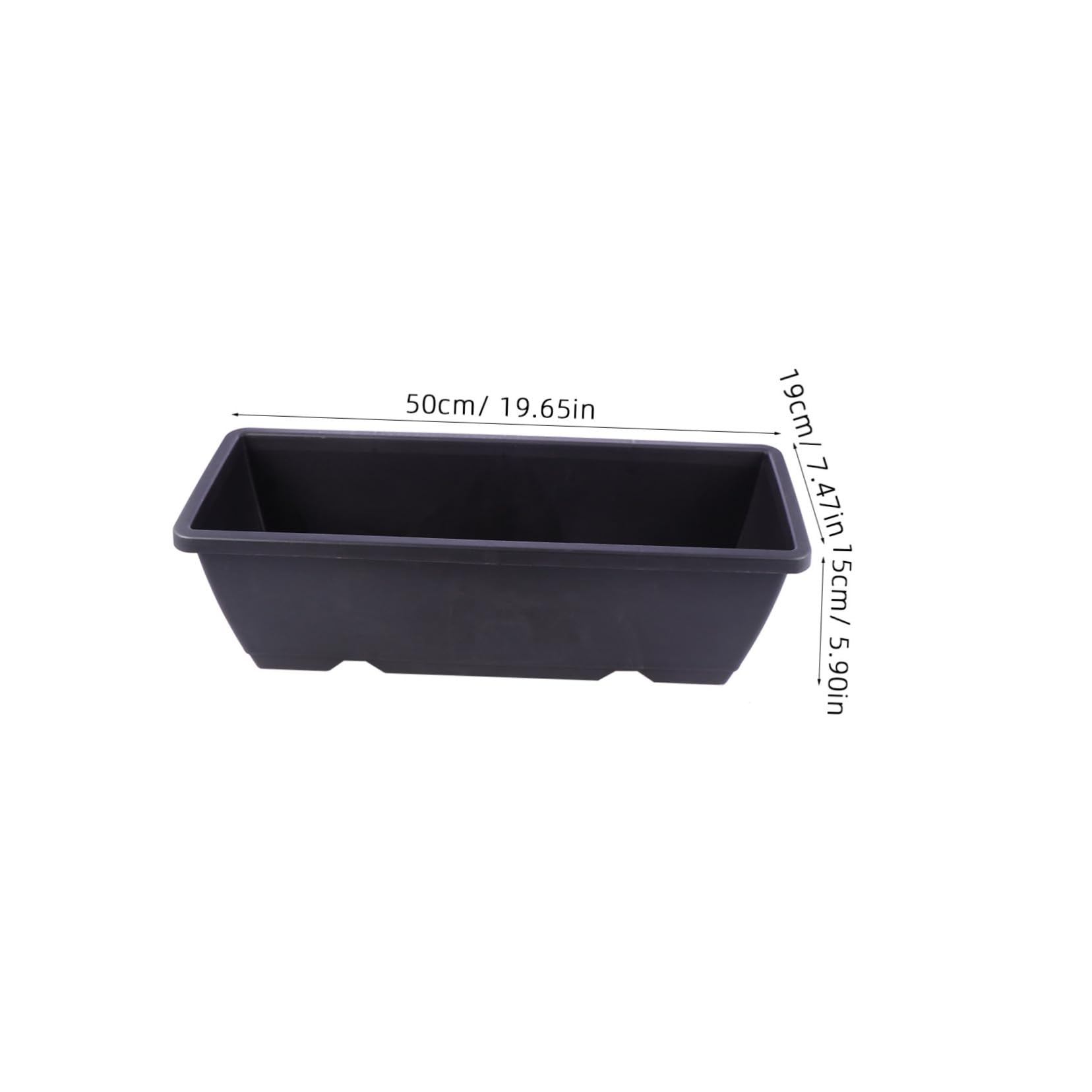 DOITOOL Rectangular Plastic Planter Box - 10 Pack Flower Pots for Indoor Outdoor Garden, Balcony, Patio Planting - Durable Square Plant Container for Herbs, Vegetables, Succulents and Flowers