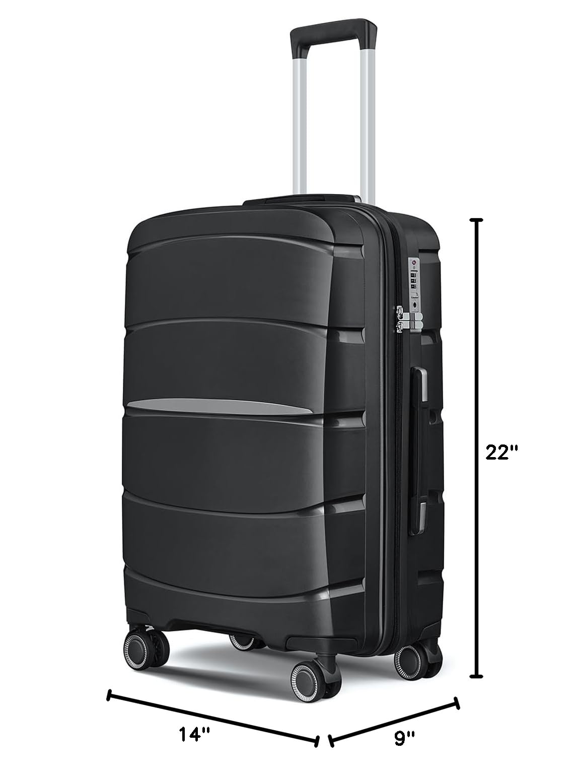 20 Inch Carry-On Luggage 22x14x9 Airline Approved, Lightweight PP Suitcase with 360° Spinner Wheels - Perfect for Business Travel & Weekend Getaways