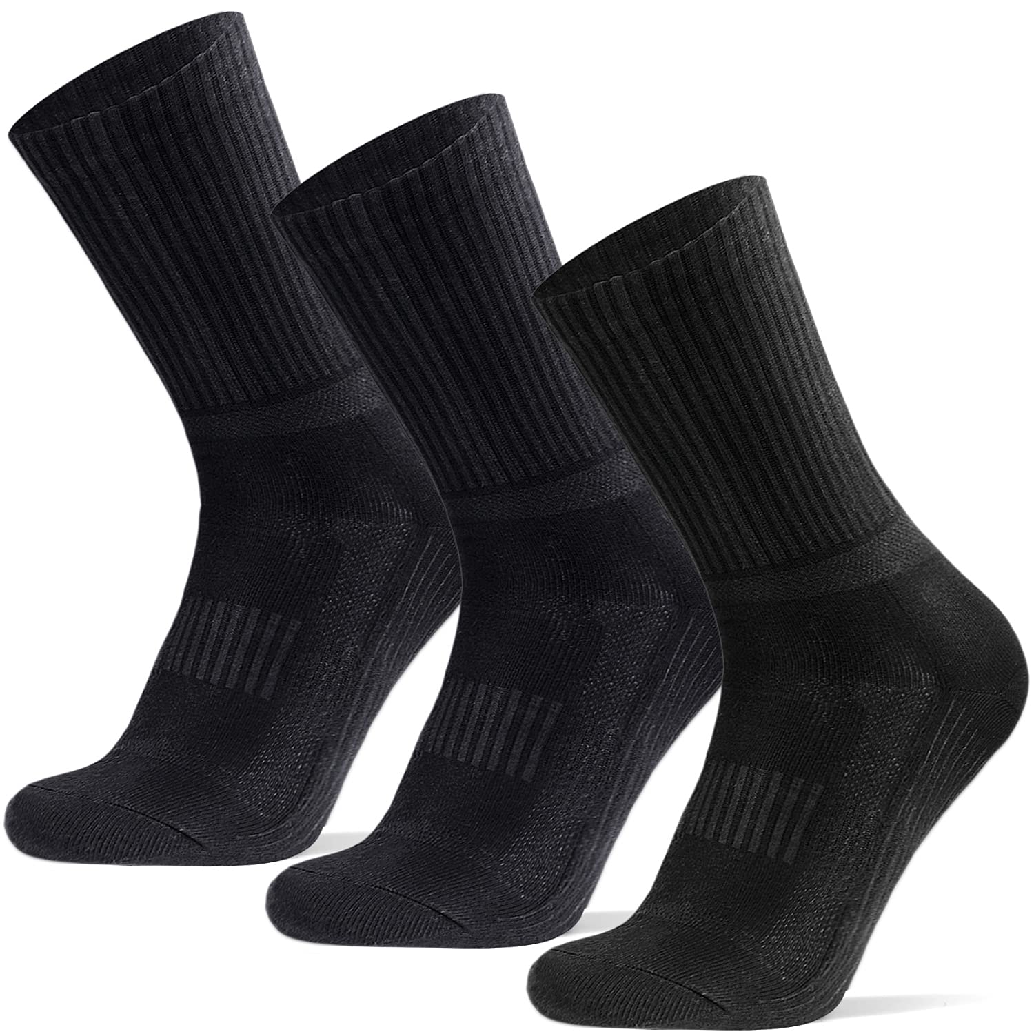**Men's Hiking Socks - 3 Pairs Merino Wool Compression Socks for Outdoor, Trekking & Travel - Moisture-Wicking & Supportive for All-Day Comfort**