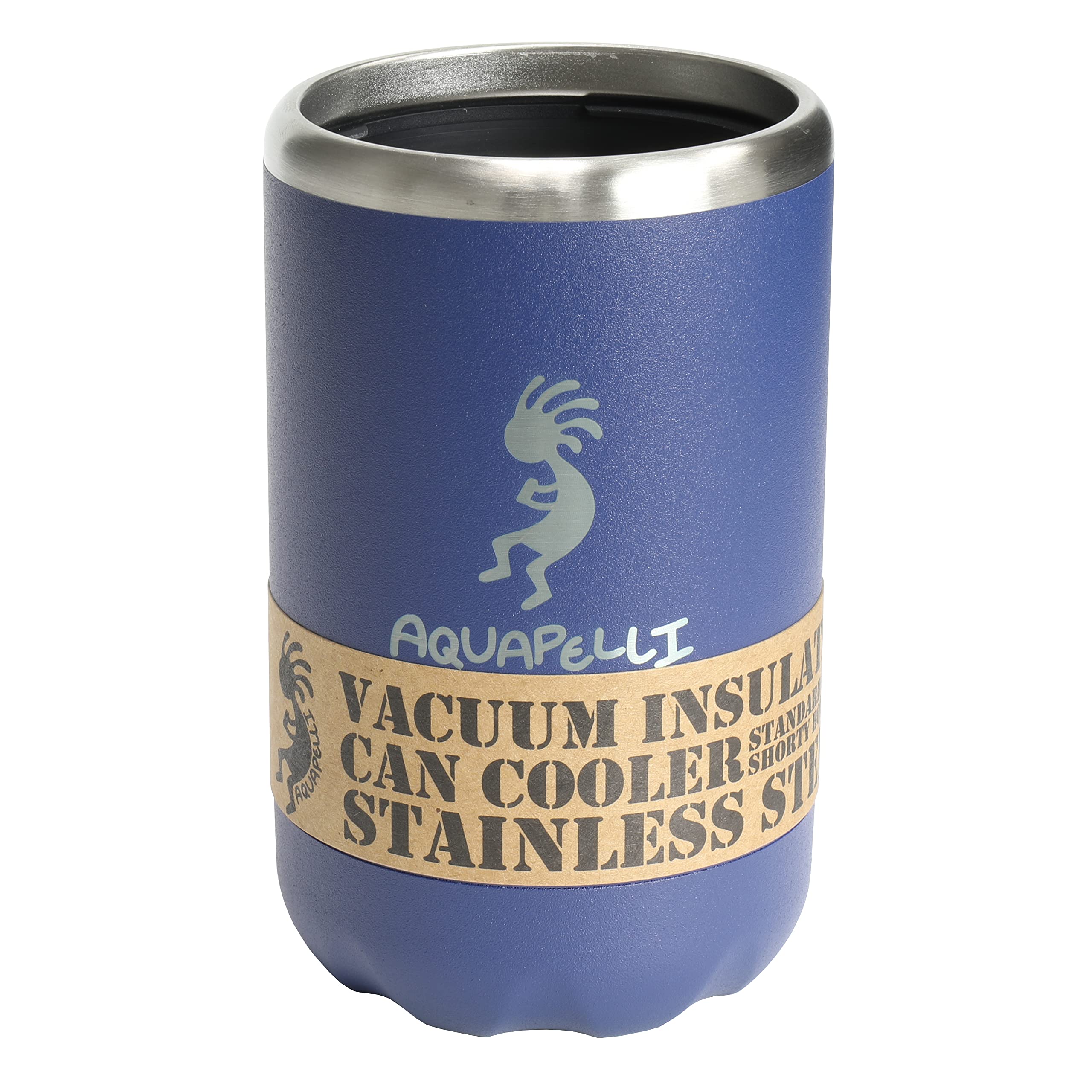 Aquapelli Vacuum Insulated Can Cooler - Blueprint Blue for Outdoor & Parties