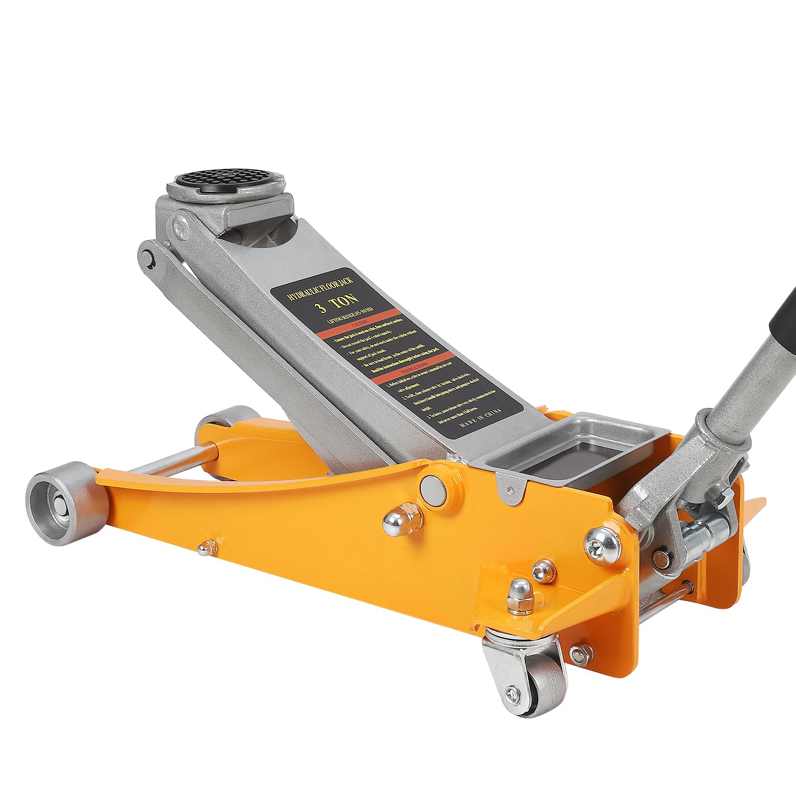 Acekool 3 Ton Low Profile Steel Hydraulic Floor Jack with Dual Pistons - Quick Lift 3.46