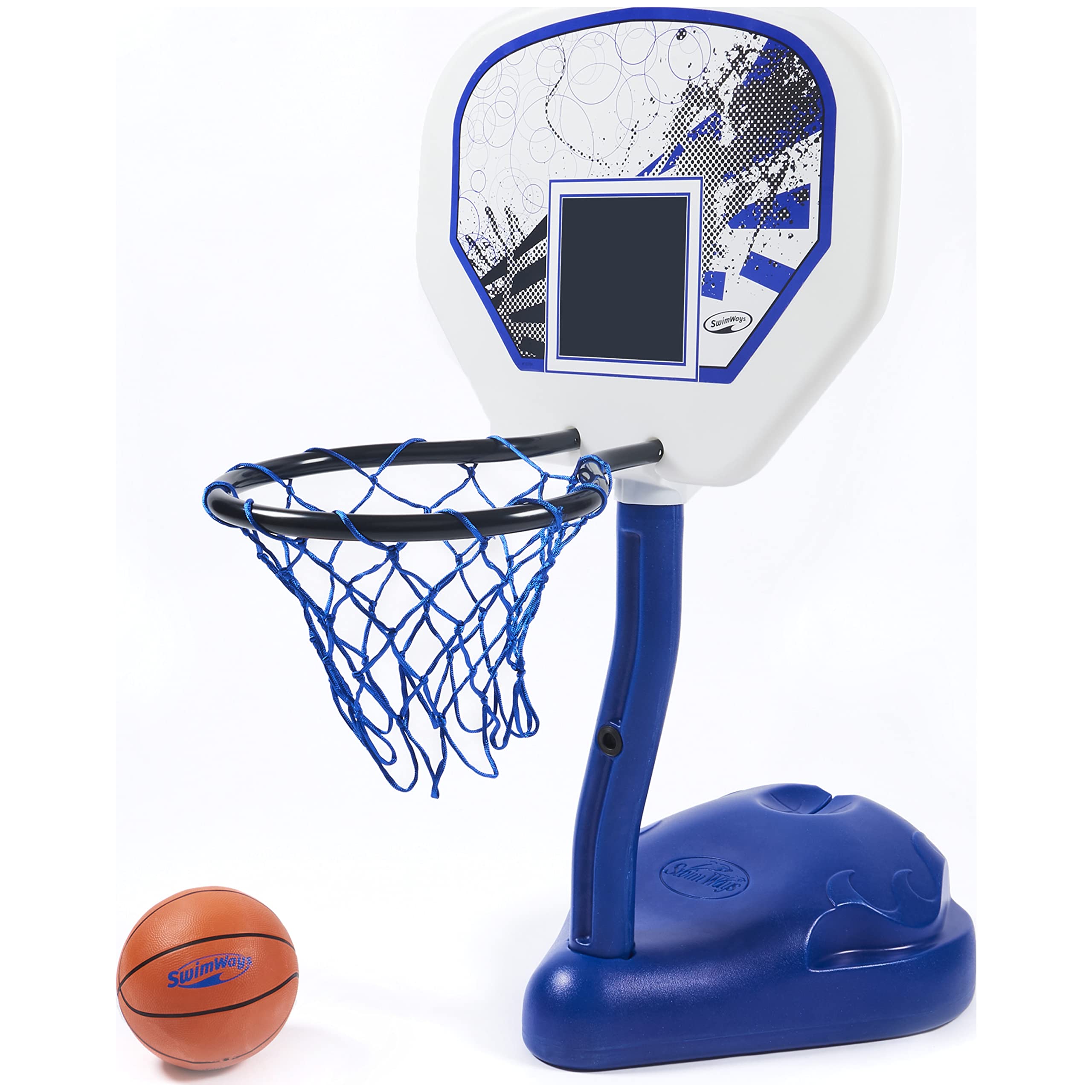 SwimWays Poolside Basketball Game - Portable Inflatable Water Basketball Hoop for Kids & Adults - Perfect for Pool, Beach, and Backyard Fun