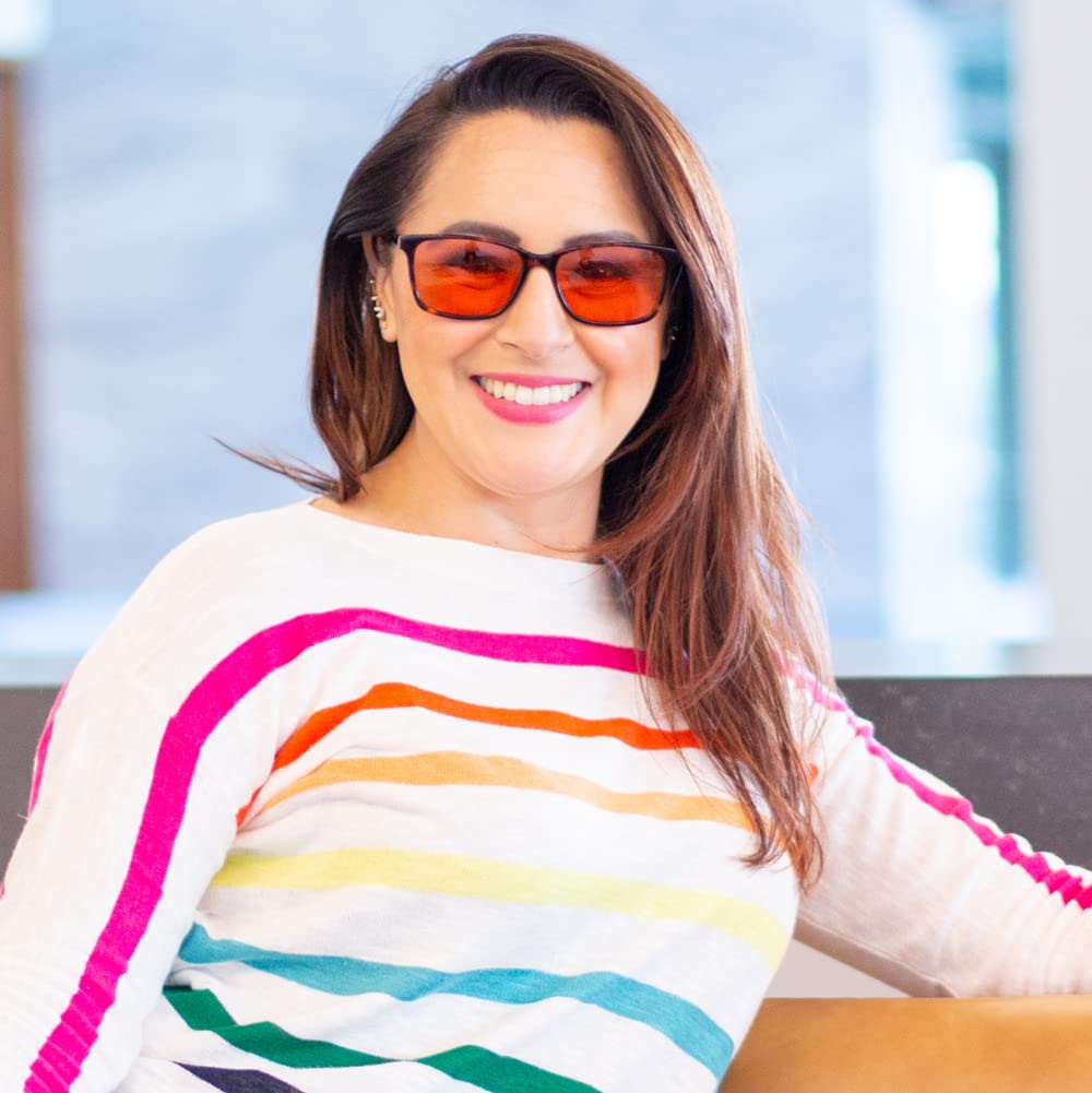 TheraSpecs Quinn Glasses for Light Sensitivity Relief - Migraine & Photophobia Relief Glasses - Blue Light Blocking & UV Protection for Indoor/Outdoor Use - Perfect for Computer Work, Driving & Daily Activities