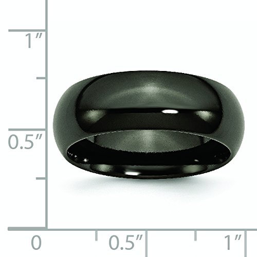 Men's Black Titanium 8mm Polished Wedding Band Ring - Durable & Comfortable for Everyday Wear, Anniversary & Engagement Jewelry Gift
