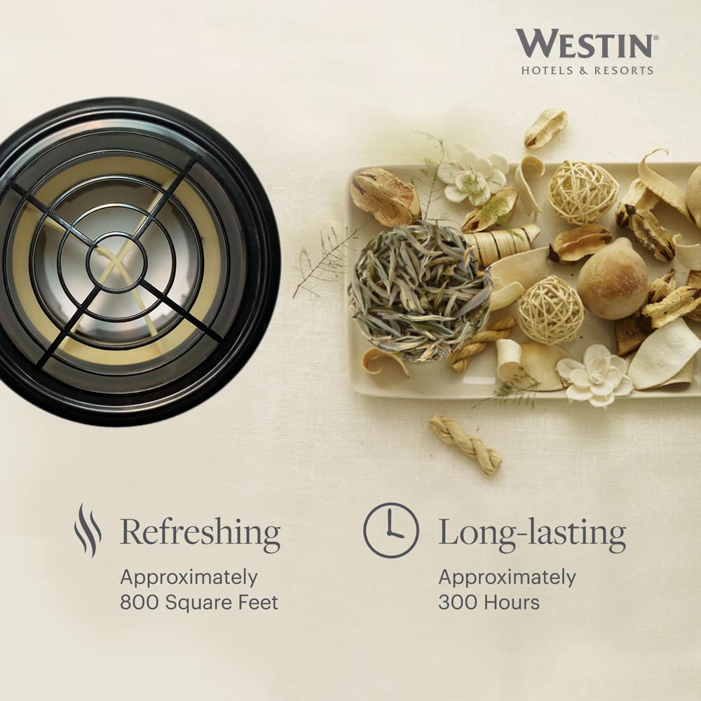 Westin White Tea Essential Oil Diffuser - Aromatherapy Scent Machine with Refill Cartridge - Home Air Freshener for Living Room, Bedroom & Office - Relaxing White Tea Fragrance for Stress Relief & Better Sleep
