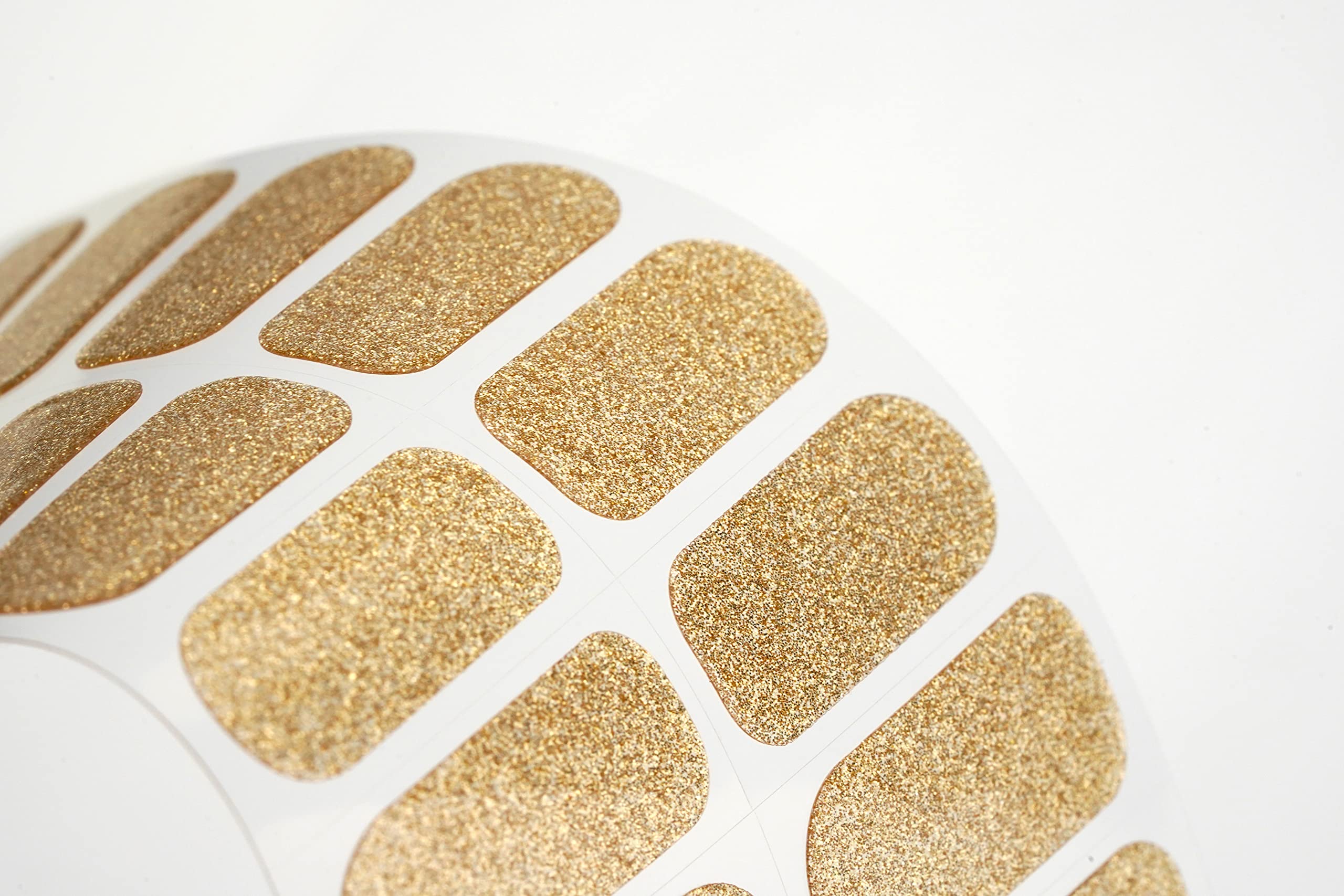 22 Premium Semi-Cured Gel Nail Polish Strips with Gold Glitter - Includes Application Accessories for Salon-Quality Nails at Home