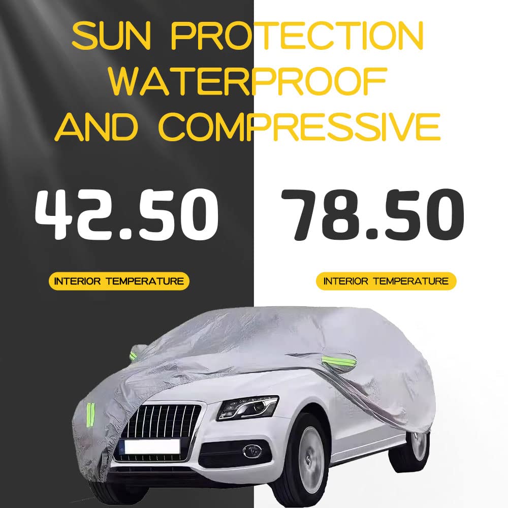 BMW X4 F26 G02 Car Cover 2015-2022 - Waterproof 190T High Density SUV Full Exterior Cover for Indoor & Outdoor Protection - Sunscreen Silver Car Cover for All Weather & Long-Term Parking