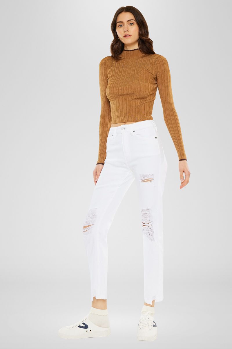 Haven Ultra High Rise Slim Straight Leg Jeans for Women - Stretch Denim Pants, Comfortable & Flattering Fit - Perfect for Casual Outfits, Workwear, and Everyday Style