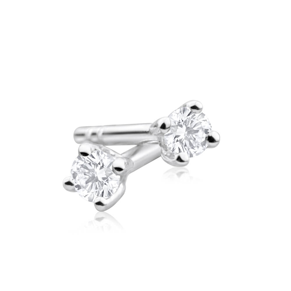 9ct White Gold 2 Carat Diamond Stud Earrings for Women - Elegant Wedding, Anniversary & Party Jewelry Gift
