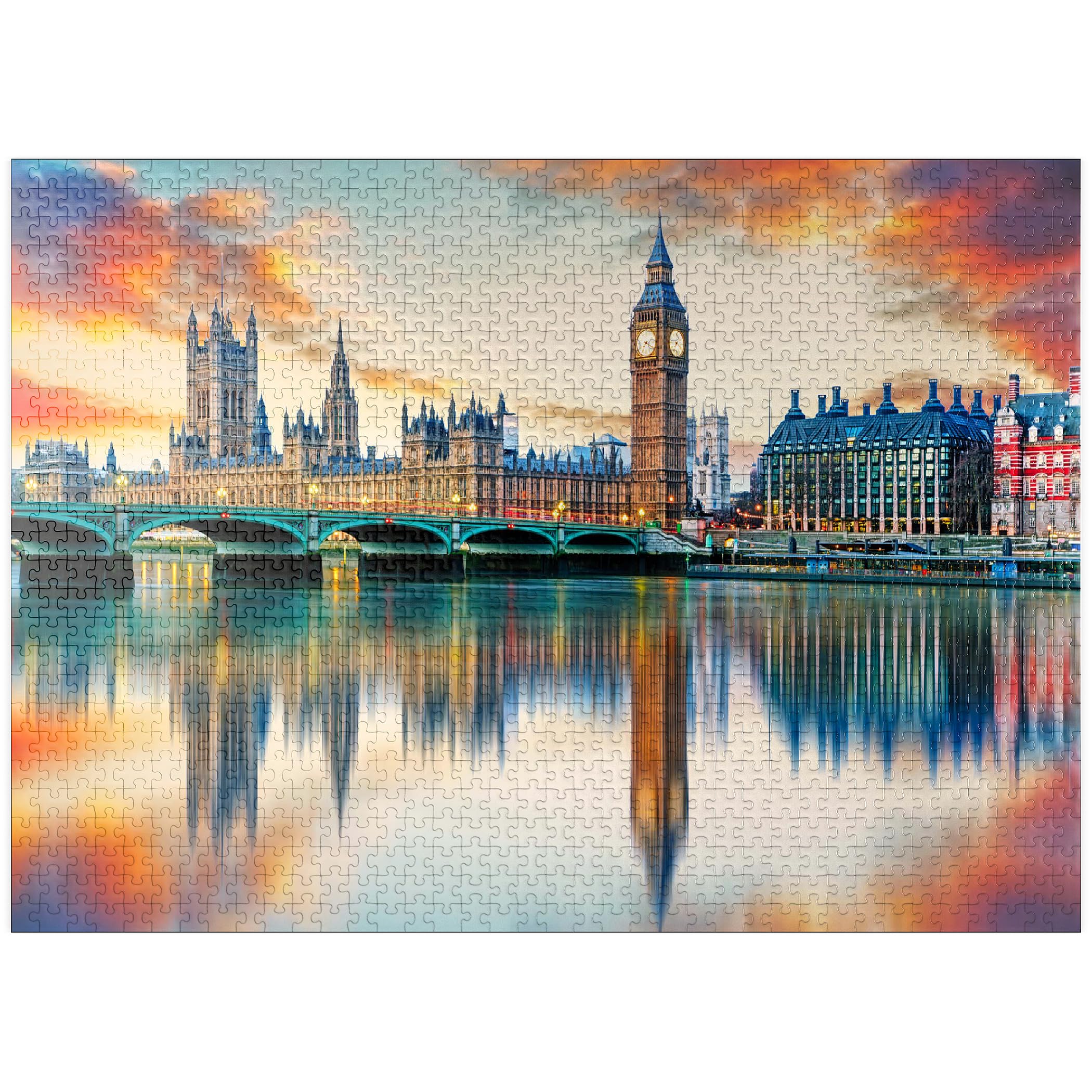 MyPuzzle Big Ben & Houses of Parliament London England - 1000 Piece Premium Jigsaw Puzzle for Adults - Perfect for Home Decor, Gifts & Relaxation