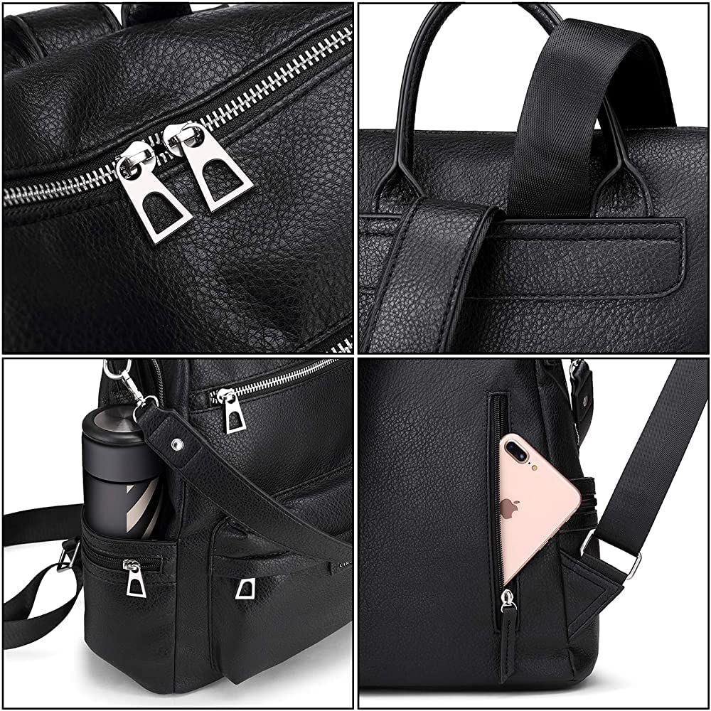 TrueArch Kayla Stylish Vegan Leather Backpack & Purse for Women - Waterproof Laptop Backpack for College, Work & Travel | Durable Multipurpose Shoulder Bag for Women & Girls | Perfect Gift Idea for Students & Professionals