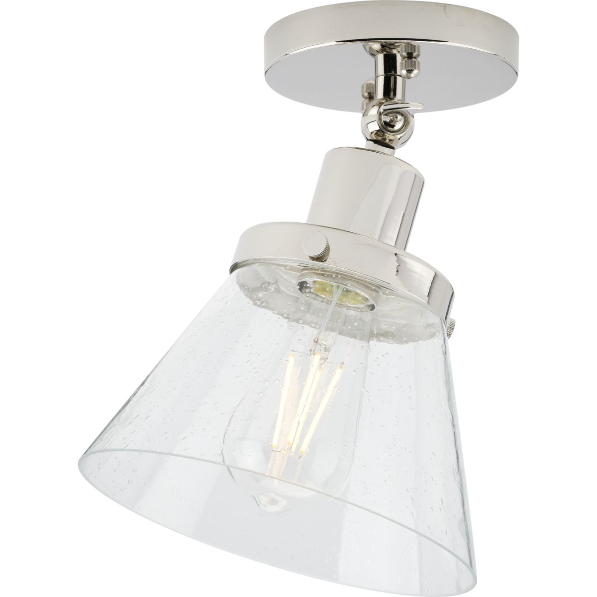 Hinton Collection One Light Seeded Glass Ceiling Light Fixture - Vintage Industrial Pendant for Dining Room, Kitchen Island & Bedroom Lighting