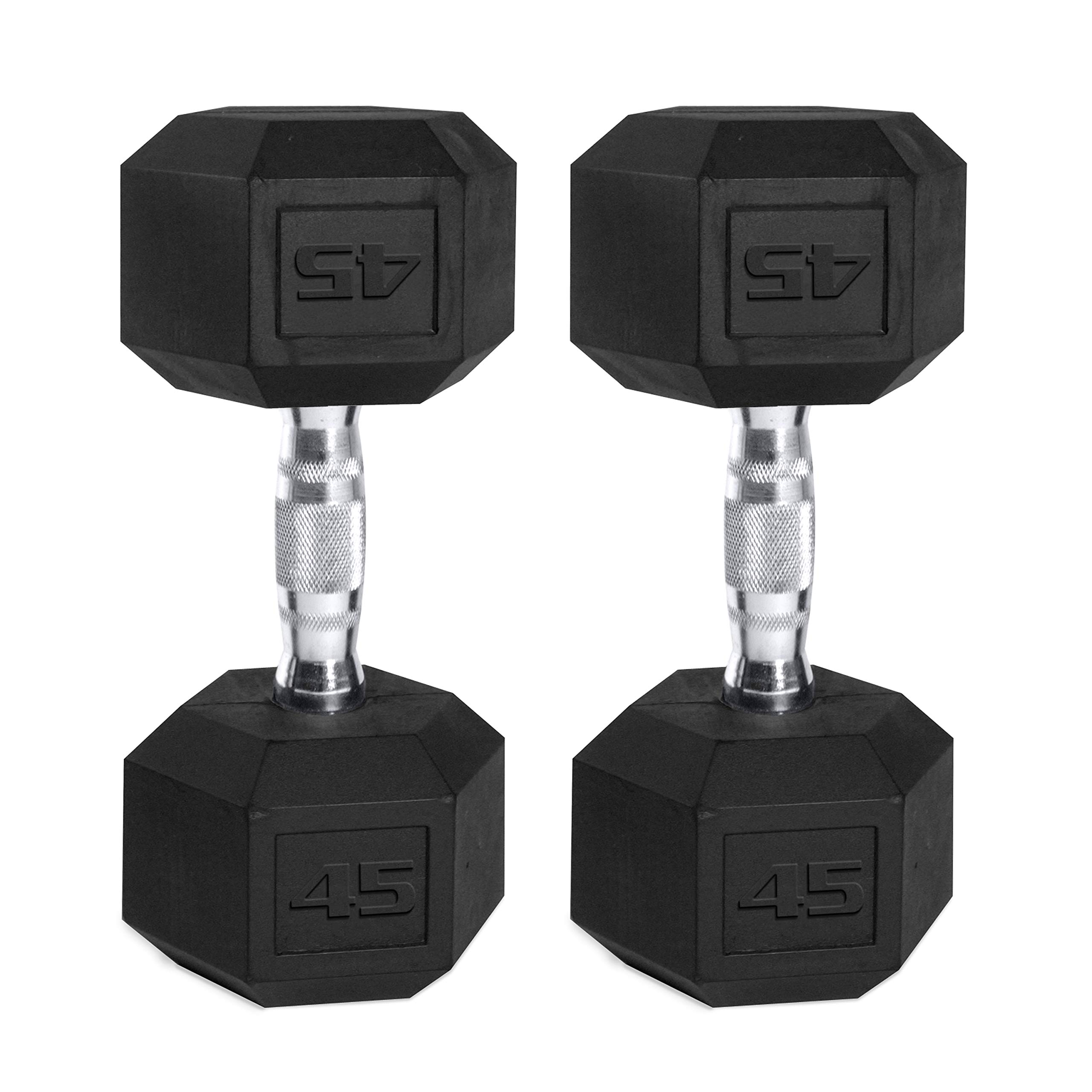 Premium CAP Coated Hex Dumbbell Weights - 5-50 lbs Set for Home Gym, Strength Training & CrossFit Workouts | Non-Slip Rubber Coating, Durable Construction for Weightlifting & Fitness Routines