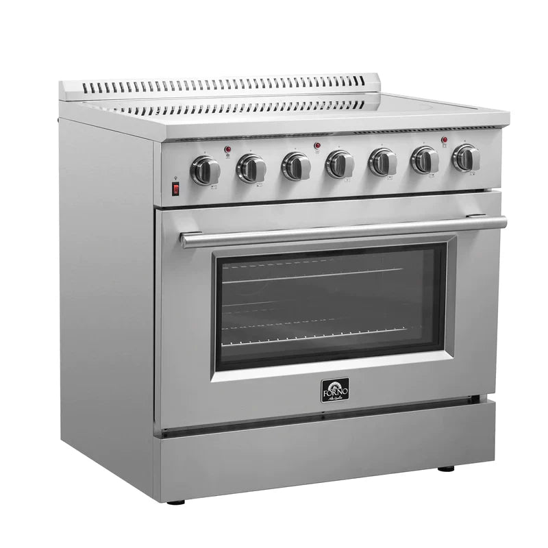 FORNO Galiano 36 Inch Electric Range with Convection Oven - Stainless Steel Built-In Stove FFSEL6083 36 - Perfect for Modern Kitchens & Home Cooking