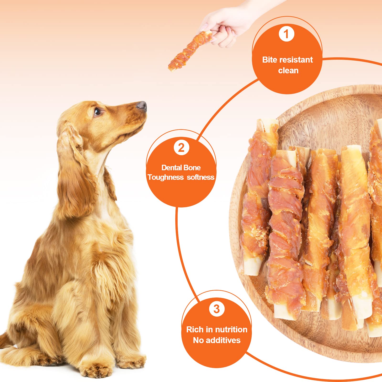 Premium Chicken Flavor Dog Treats Biscuits - Natural Teeth Cleaning Sticks for Puppy Training & Dental Care (0.5lb/227g) - Ideal for Reward Training, Oral Hygiene & Small Breed Dogs