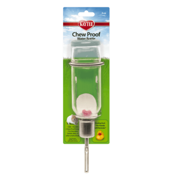 Kaytee Chew Proof Small Animal Water Bottle - Leak-Proof & Durable Pet Drinking Bottle for Hamsters, Rabbits, Guinea Pigs - Perfect for Cages, Travel & Outdoor Use