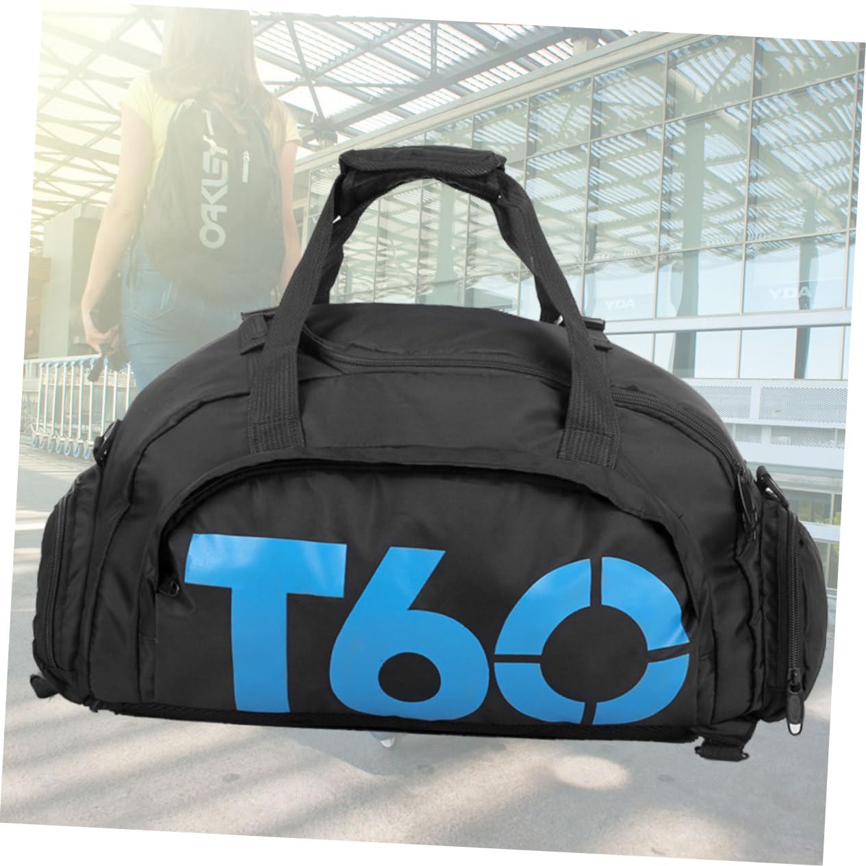 KITANDOVE Travel Duffel Bag - Waterproof Black Polyester Shoulder Bag for Gym, Workout, Sports & Short Trips - Perfect for Men & Women | Durable & Lightweight Carry-On Bag