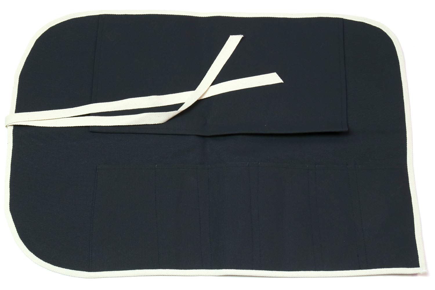 Yoshihiro 6-Slot Cotton Knife Pouch for Japanese Sushi Chef - Dark Navy Knife Storage Bag | Perfect for Professional Chefs, Kitchen Organization & Knife Protection