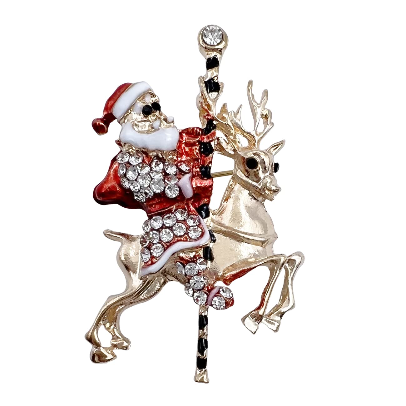 XGALBLA Christmas Brooch Pins for Women - Rhinestone Crystal Enamel Holiday Jewelry Gift Set for Girls, Party, Christmas Tree Decoration & Festive Outfit Accessories