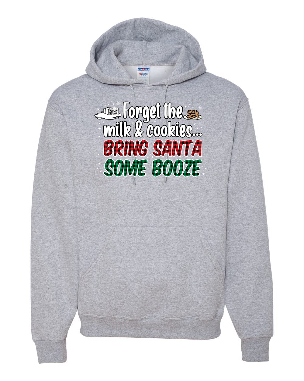 Wild Bobby Santa Booze Graphic Hoodie - Funny Christmas Unisex Sweatshirt | Perfect for Holiday Parties & Ugly Sweater Contests