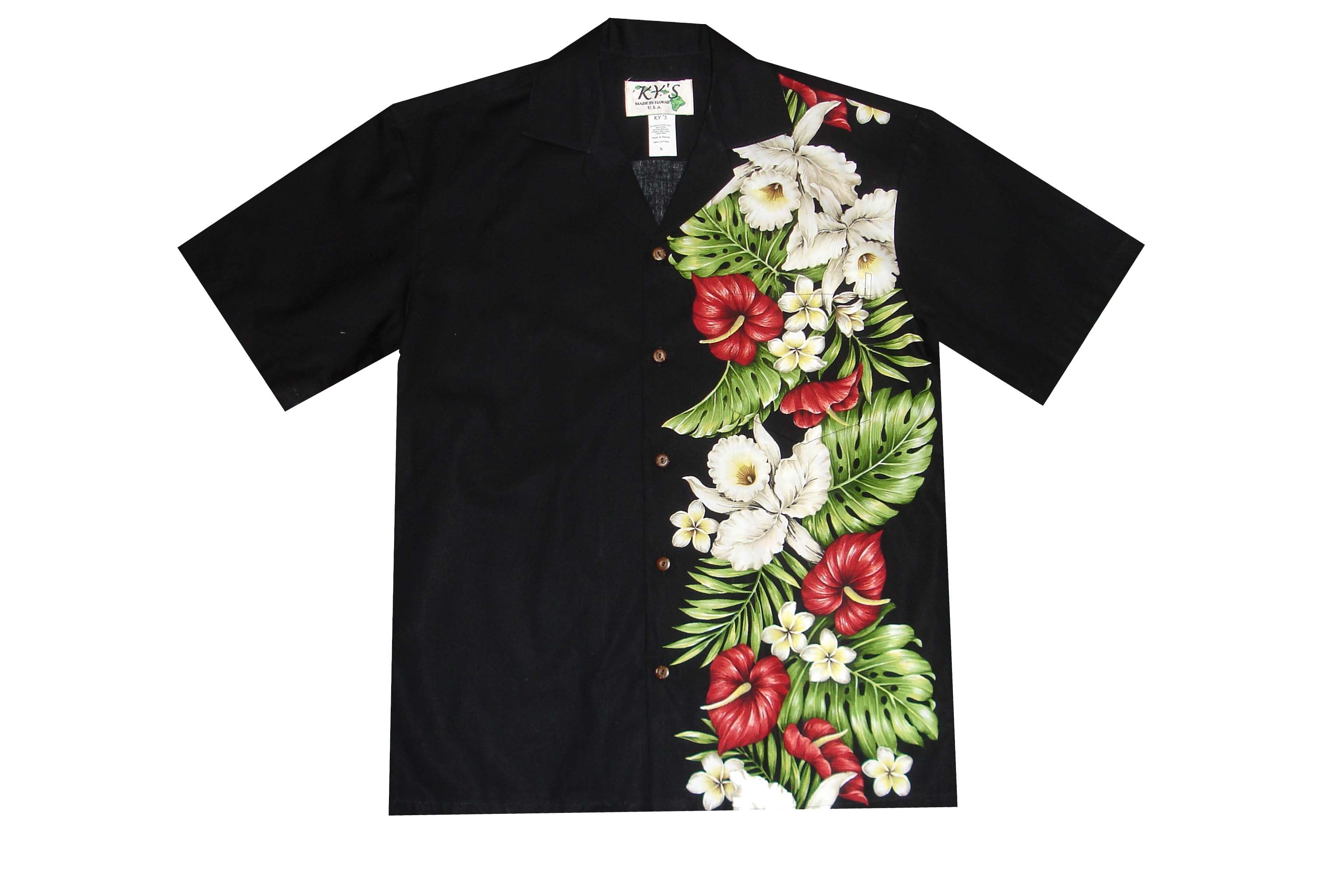 Premium Kona Tropical Flower Cotton Aloha Shirt for Men - Hawaiian Style Casual Button Down Shirt - Perfect for Beach Vacation, Luau Party & Summer Outfits