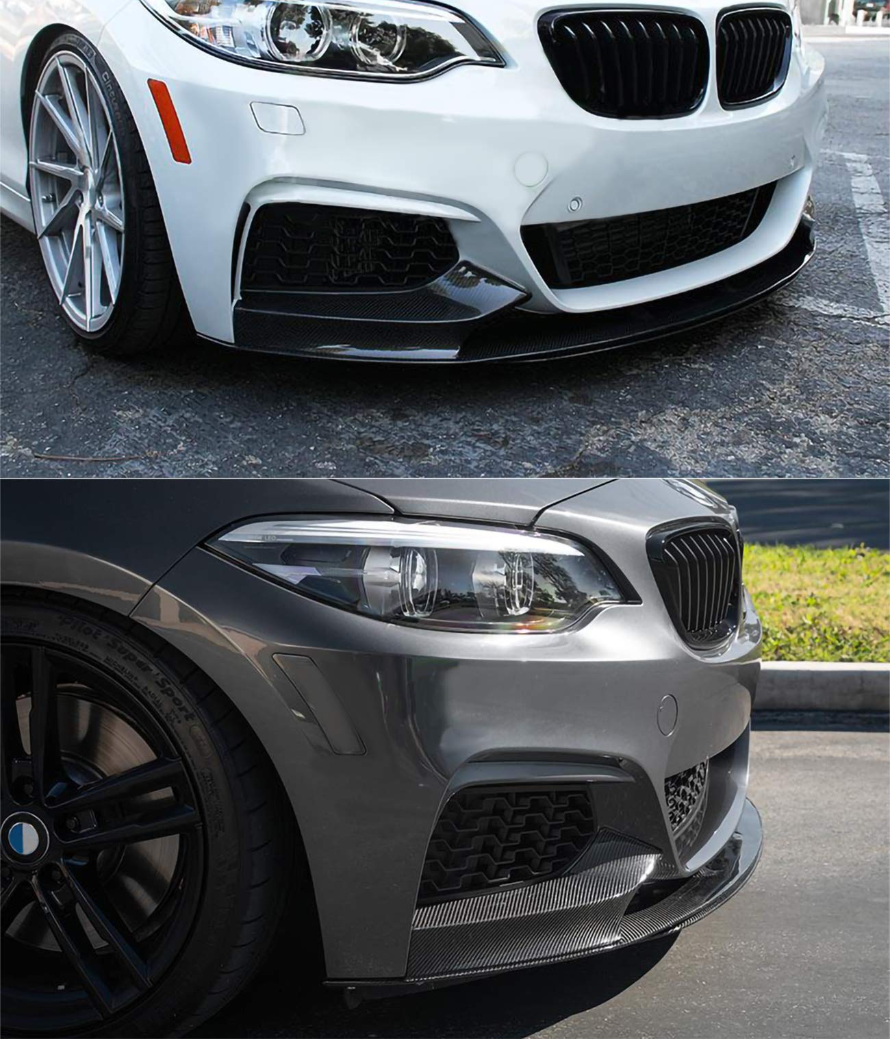 NINTE Front Lip Spoiler for BMW 2 Series F22 (2014-2021) | M Sport Bumper ABS Painted Carbon Fiber Coating | Aggressive Styling & Enhanced Aerodynamics for Street & Track Performance