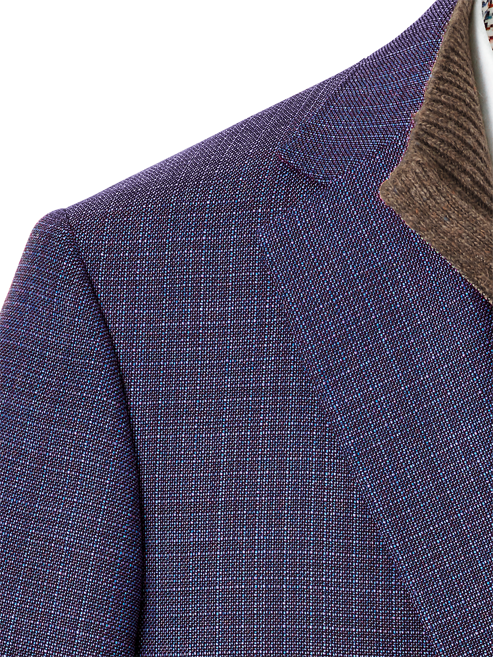Premium Wool Single Breasted Notch Lapel Blazer - Classic Purple Men's Sport Coat for Business, Office & Formal Occasions