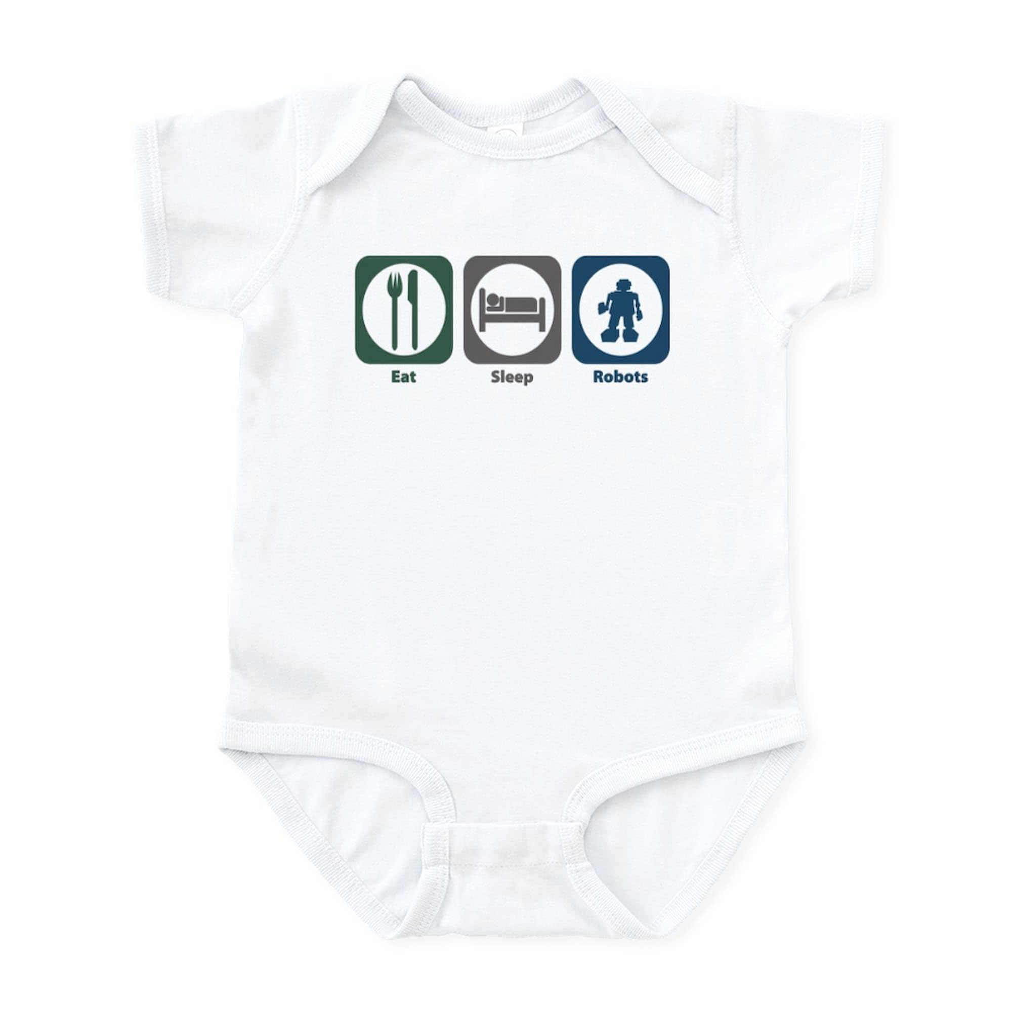 Eat Sleep Robots Baby Bodysuit - Cute Infant Romper for Boys & Girls | Perfect for Playtime, Photos & Everyday Wear