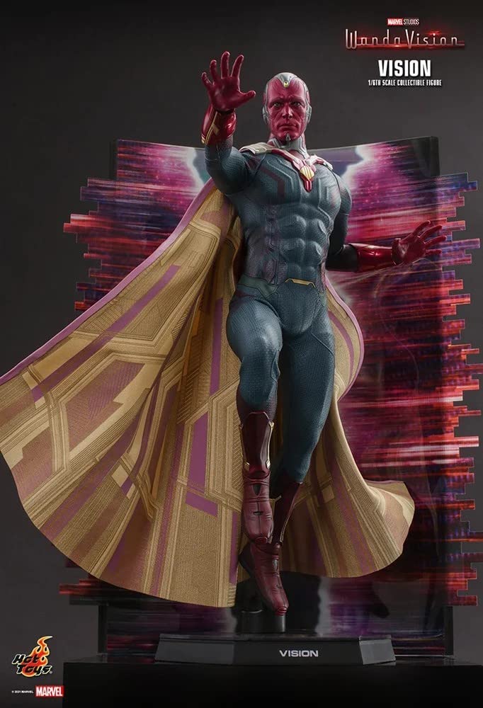 Hot Toys WandaVision 12-Inch Vision Action Figure 1/6 Scale Collectible Model (907936) - Perfect for Marvel Fans, Display & Cosplay