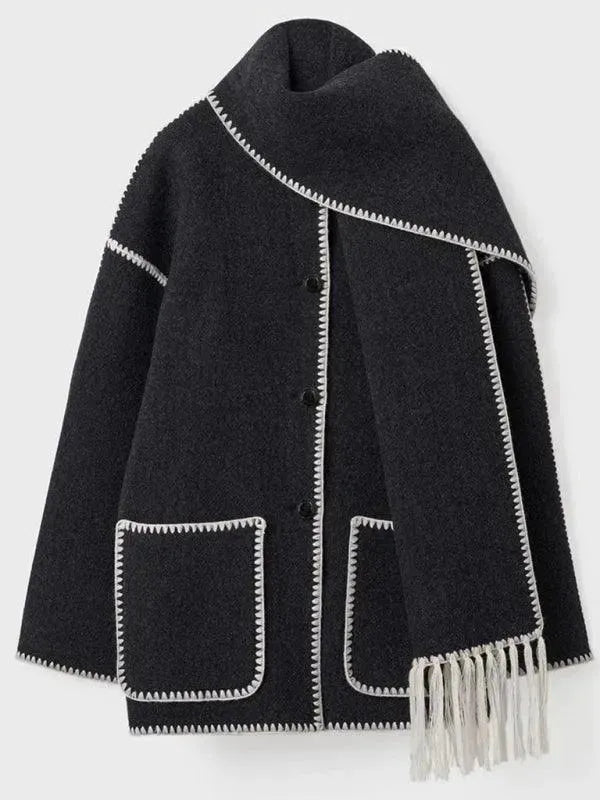 Women's Wool Shawl Coat - Warm Winter Wrap for Casual Outings & Office Wear | Soft & Stylish Outerwear for Fall & Winter Fashion