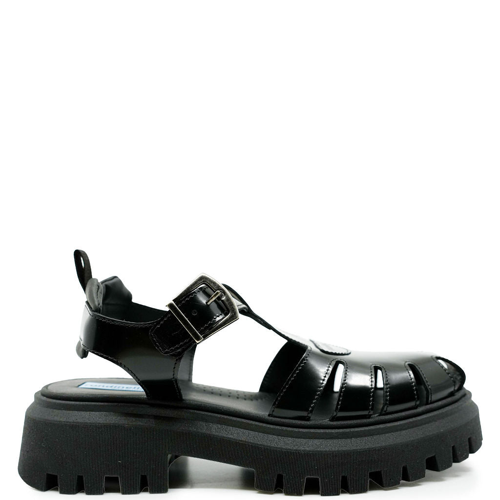 Rondinella Black Gladiator Chunky Sandals for Women - Stylish Comfortable Platform Wedge Shoes for Summer Outdoor Walking & Beach Vacation