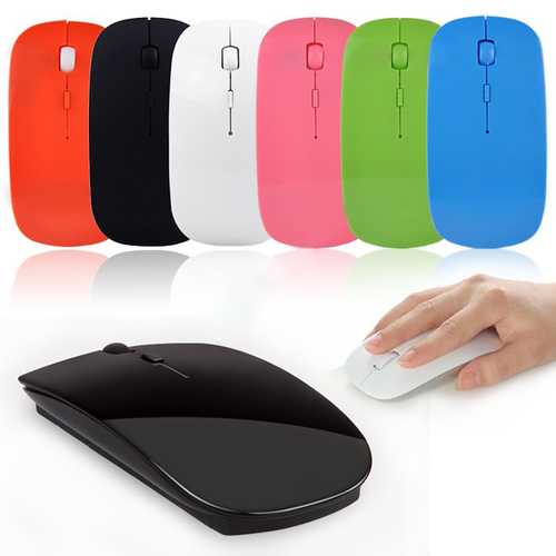 Bestrunner Ultra Thin 2.4G Wireless Optical Mouse - 4D Scroll Wheel, 800/1000/1200 DPI Adjustable - Perfect for Office Work, Gaming & Laptop Use