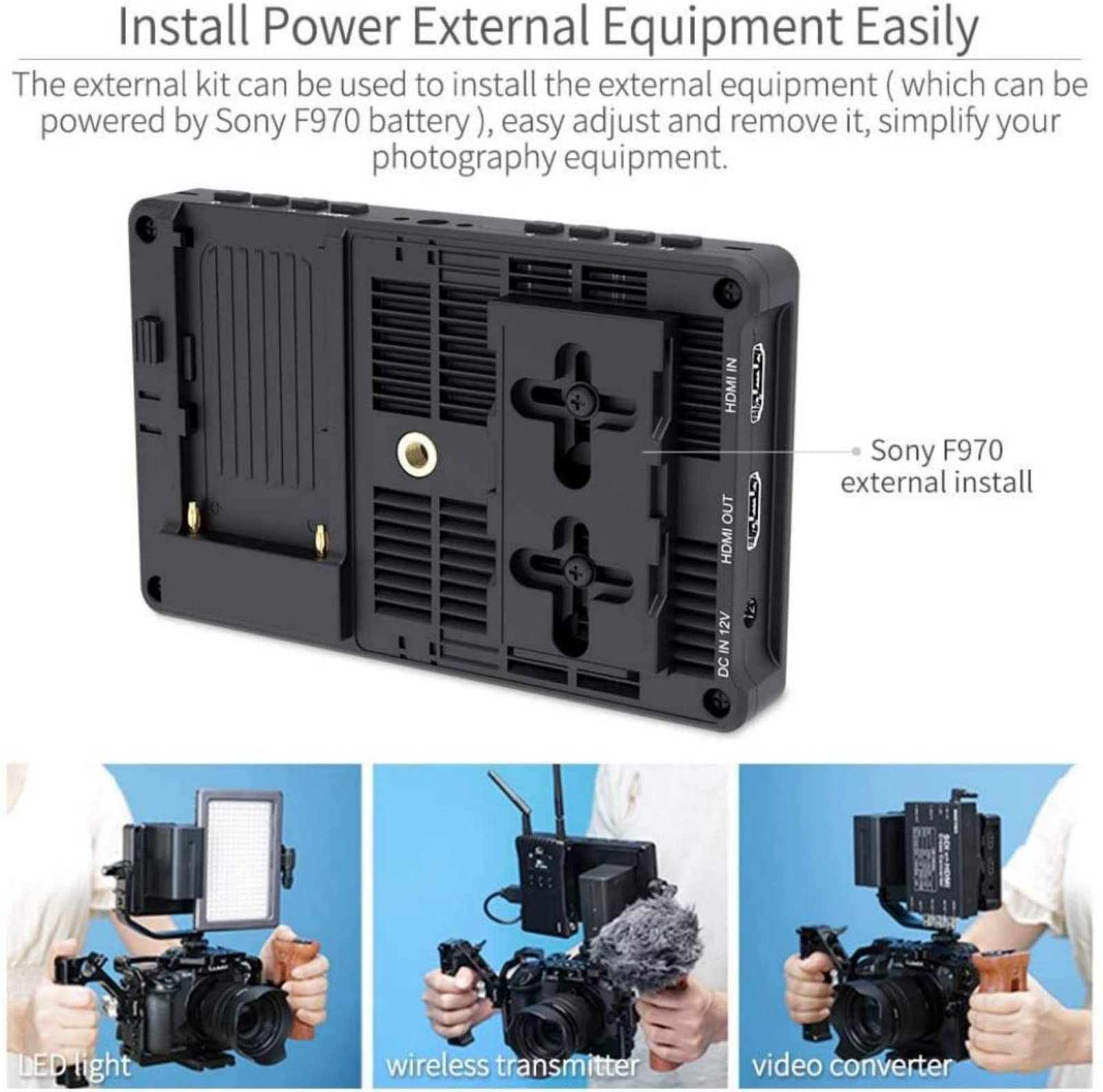 FEELWORLD F5 Pro V4 6 Inch Touch Screen DSLR Camera Field Monitor - 4K HDMI IPS FHD 1920x1080 with 3D LUT, NP-F970 Battery, Charger & Carry Case - Perfect for On-Set Filmmaking, Live Streaming & Professional Photography