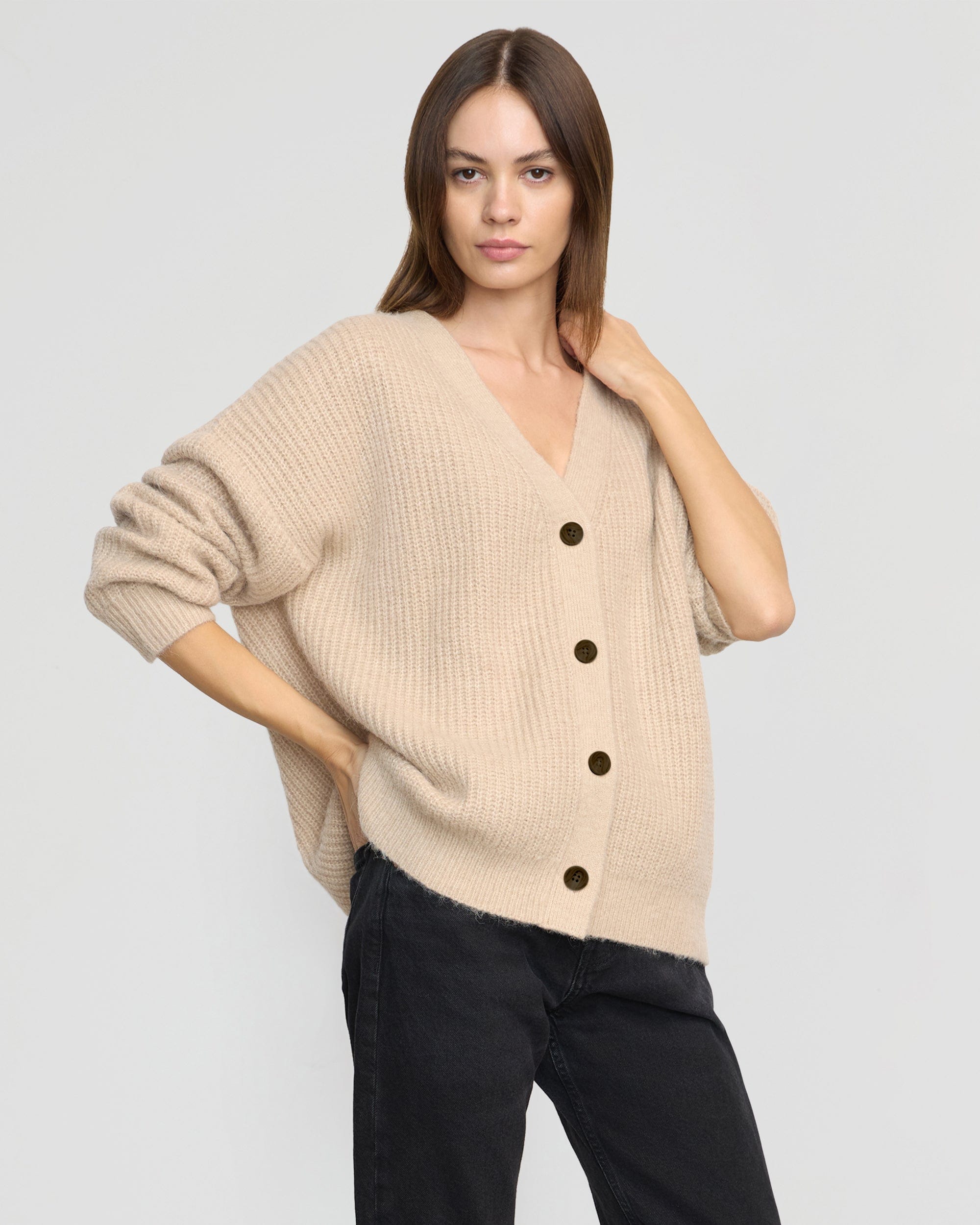 Adley Oversized Cardigan for Women - Soft Chunky Knit Long Open Front Sweater - Cozy Fall Winter Layering Piece for Work, Travel & Lounging