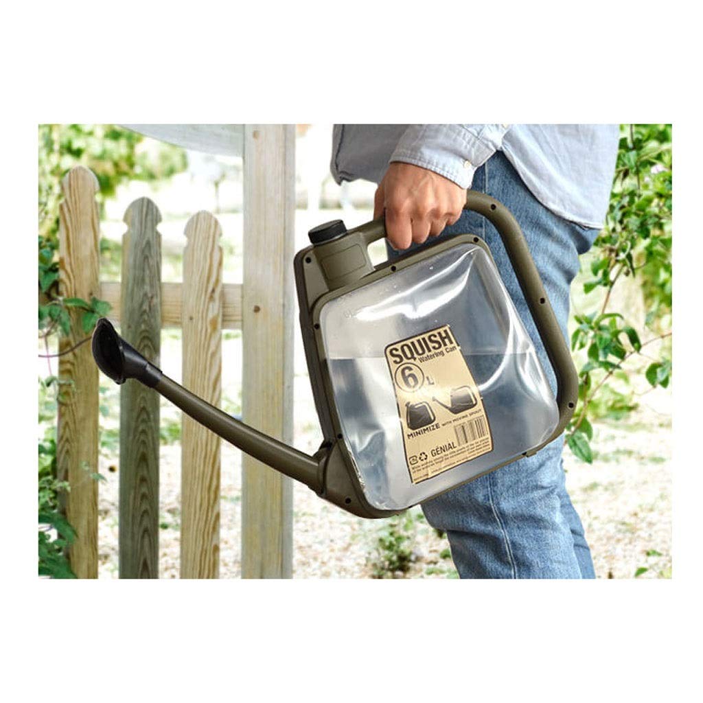 Foldable 6L Plastic Watering Can for Indoor & Outdoor Plants - Khaki Green Garden Watering Pot for Flowers, Potted Plants, House & Garden Use - Perfect for Easy Plant Care & Gardening Tasks