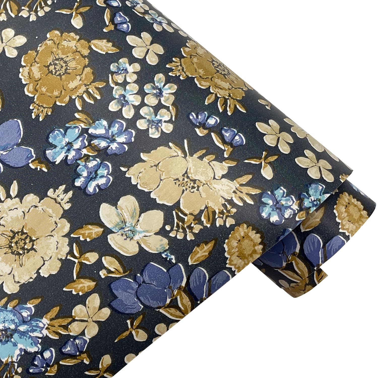 Yifely Self-Adhesive Shelf Liner - Removable Drawer Paper for Refurbishing Old Furniture, Makeup Dresser & Nightstands - Retro Floral Pattern (17.7