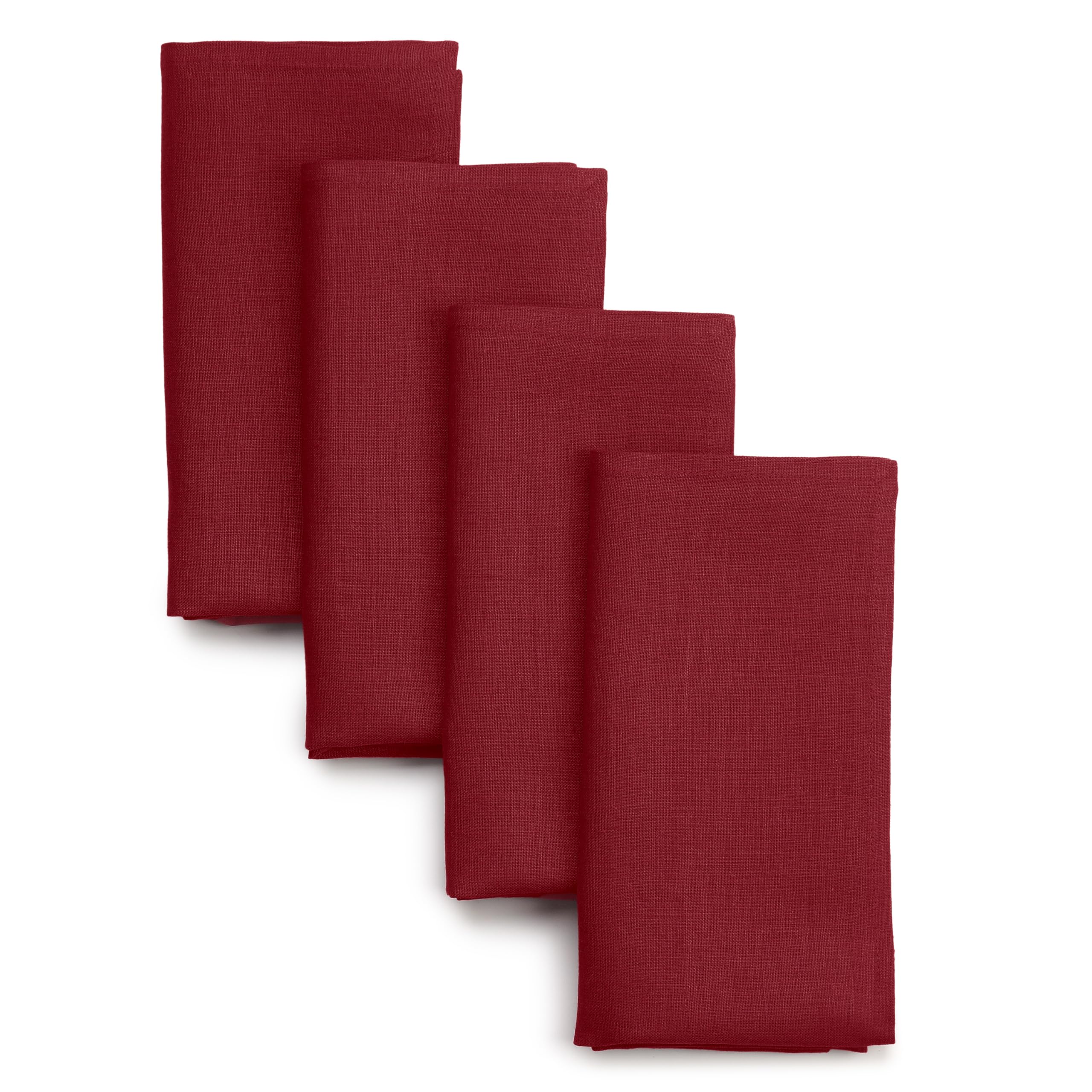 Premium 100% Pure Linen Dinner Napkins Set of 4 - 18x18 Inch Washable Red Cloth Napkins for Easter, Thanksgiving & Holiday Dining - D'Moksha Homes Luxury Table Linens