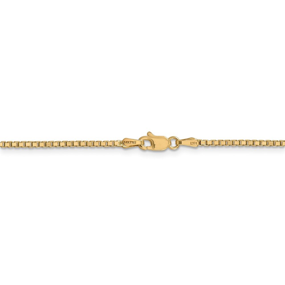 14K Solid Yellow Gold 1.5mm Box Chain Necklace with Lobster Clasp - Dainty Minimalist Jewelry for Women, Perfect for Layering, Everyday Wear & Gift Giving