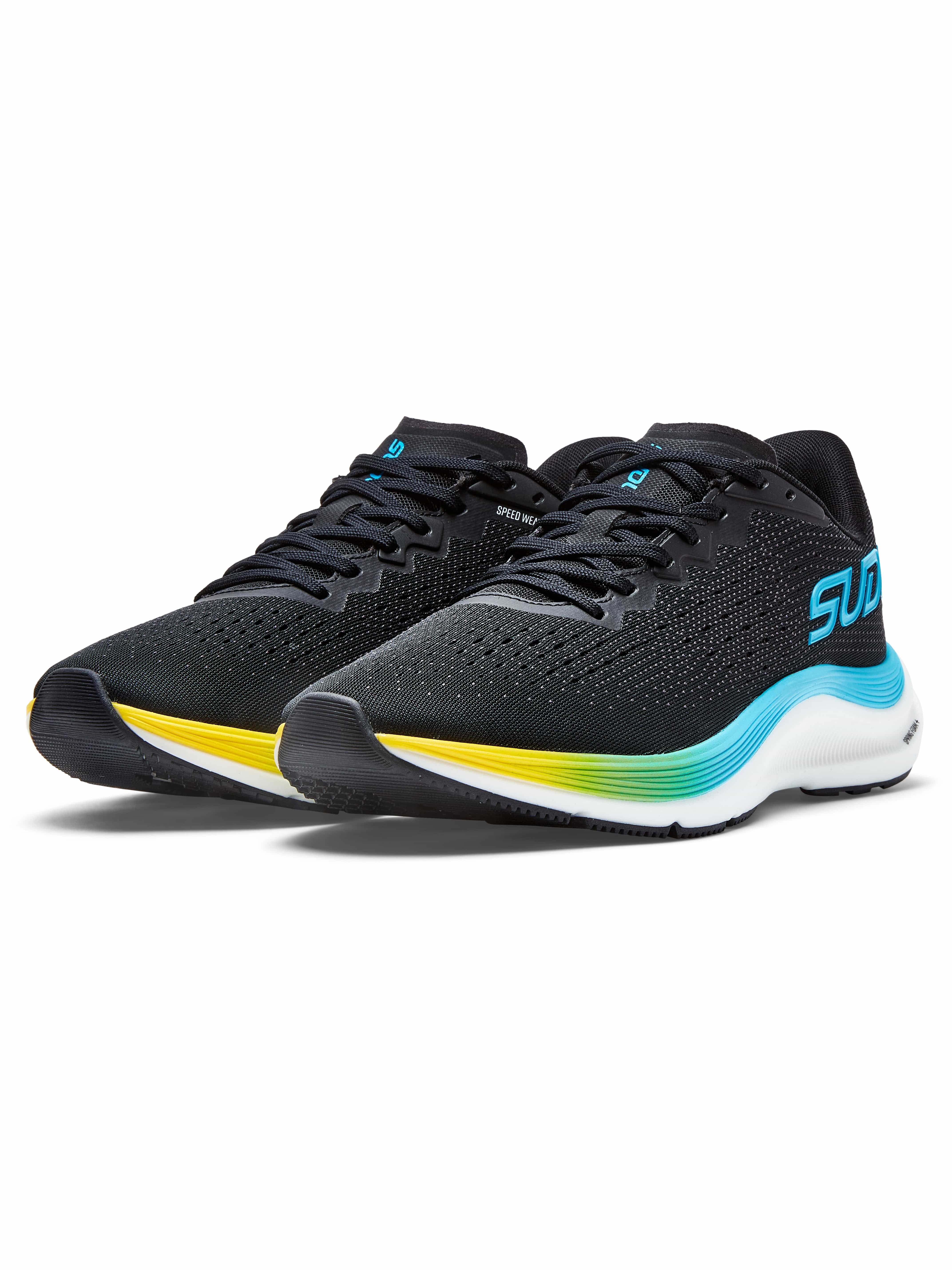 SRM 01 Running Shoes for Men & Women - Lightweight Breathable Athletic Sneakers in Black/Light Blue - Perfect for Jogging, Gym Workouts & Outdoor Activities