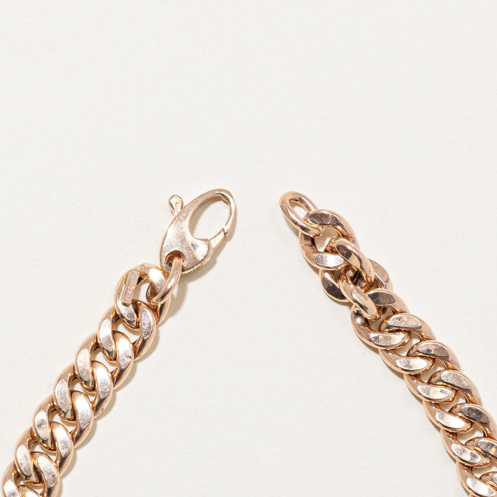 14K Rose Gold Plain Curb Link Bracelet for Women - 6.27mm Width, 7 Inches Length - Elegant Minimalist Jewelry for Everyday Wear, Gifts & Special Occasions
