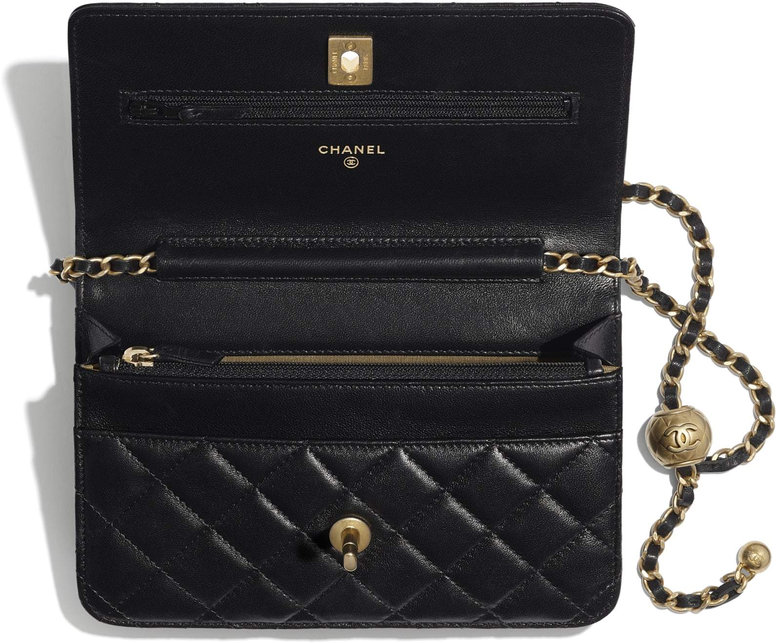 Chanel Wallet On Chain WOC Quilted Lambskin Black Gold Toned - Luxury Crossbody Bag for Women, Perfect for Evening Events & Daily Use
