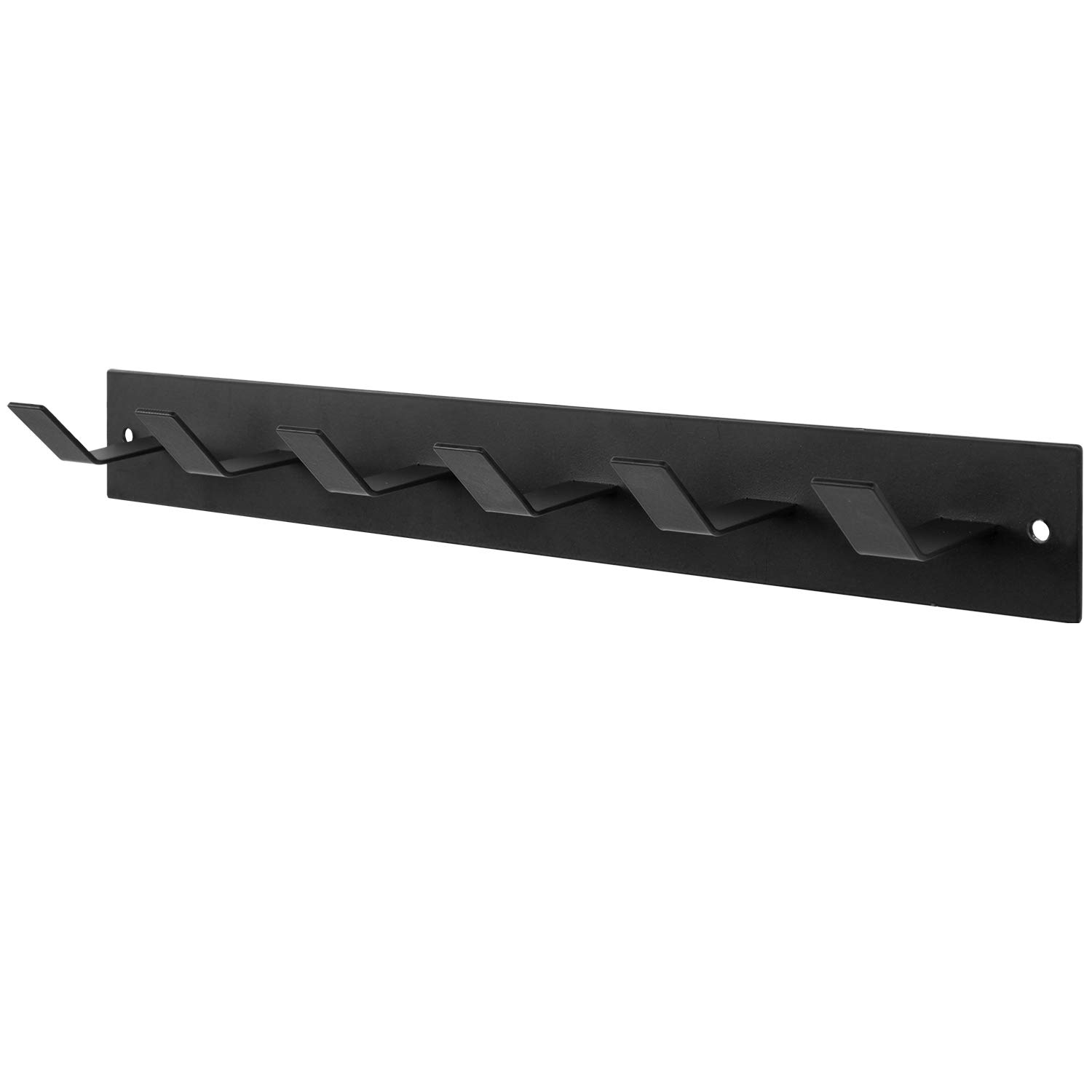 Black Metal Wall Mounted Gym Equipment Rack - 6 Hook Exercise Organizer for Resistance Bands, Jump Ropes & Weight Belts - Perfect for Home Gym, CrossFit & Fitness Accessories Storage