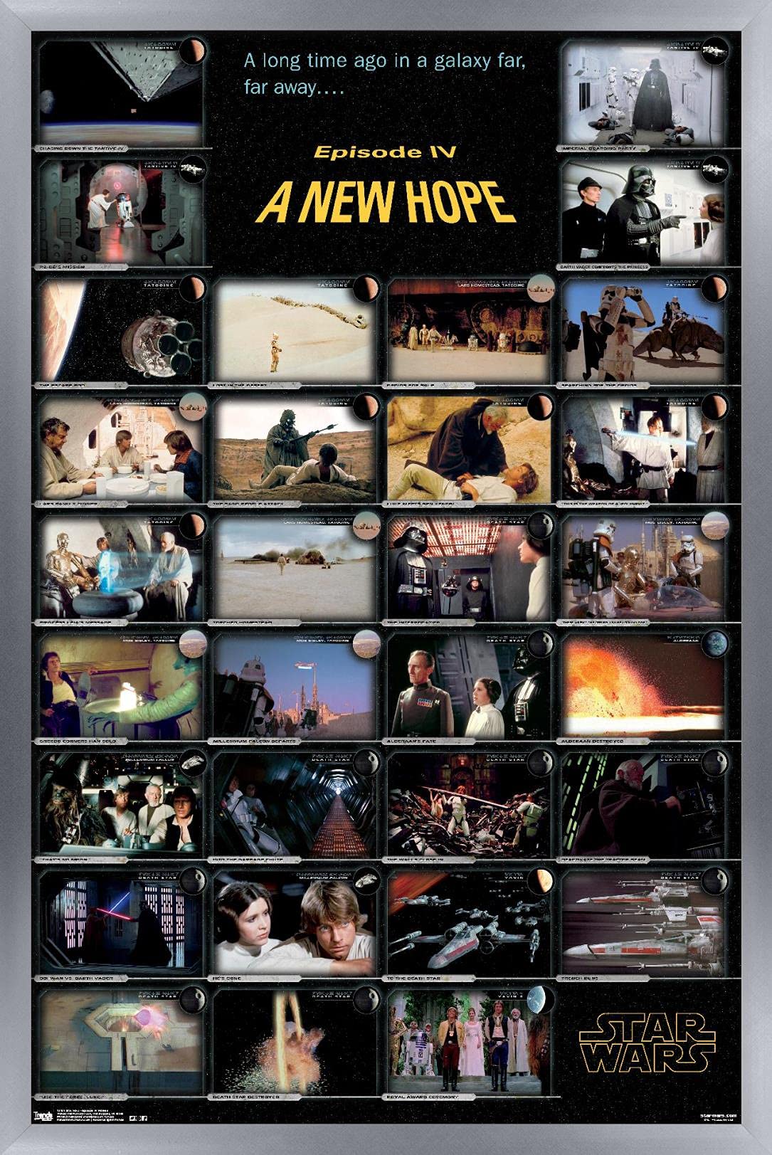 Trends International Star Wars: A New Hope Framed Wall Poster - 22.375 x 34 Inches, Silver Frame | Perfect for Home Theater, Game Room & Office Decor