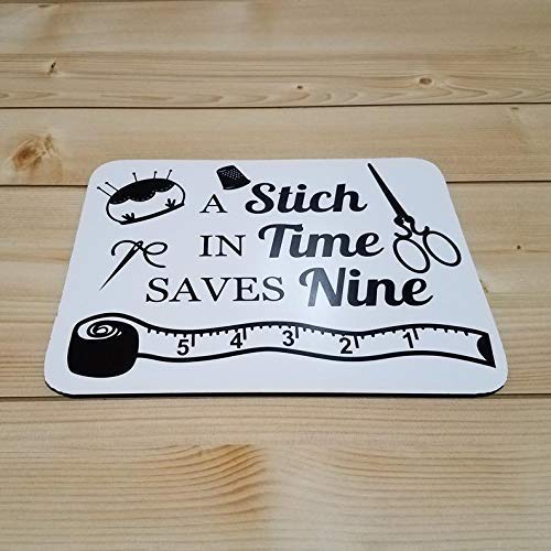 Handmade Wooden Quilt Sign - 'A Stitch in Time Saves Nine' Wall Art - Rustic Sewing Room Decor - Perfect for Quilting Studios & Craft Room Wall Hangings