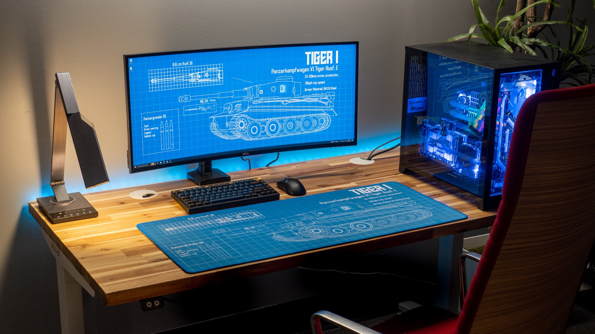 Bitt3rSteel Wunderwaffe Blue Limited Edition Gaming Desk Mat - Content Creator Collaboration - Perfect for PC Gaming Setup & Streamer Workspace