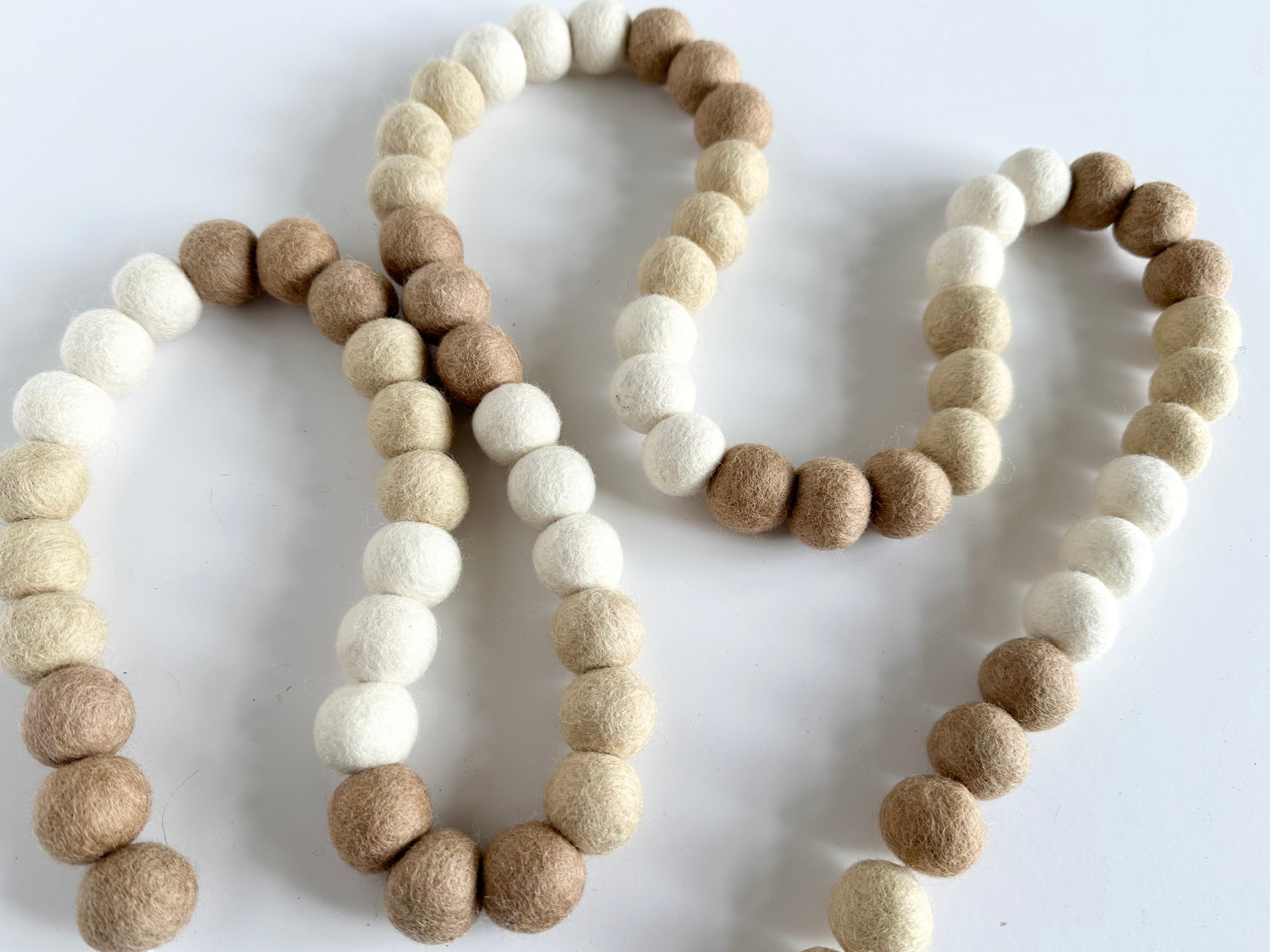 Neutral Color Blocking Garland - Minimalist Home Decor for Parties, Weddings & Nursery Room - Perfect for Wall, Ceiling & Tabletop Decoration