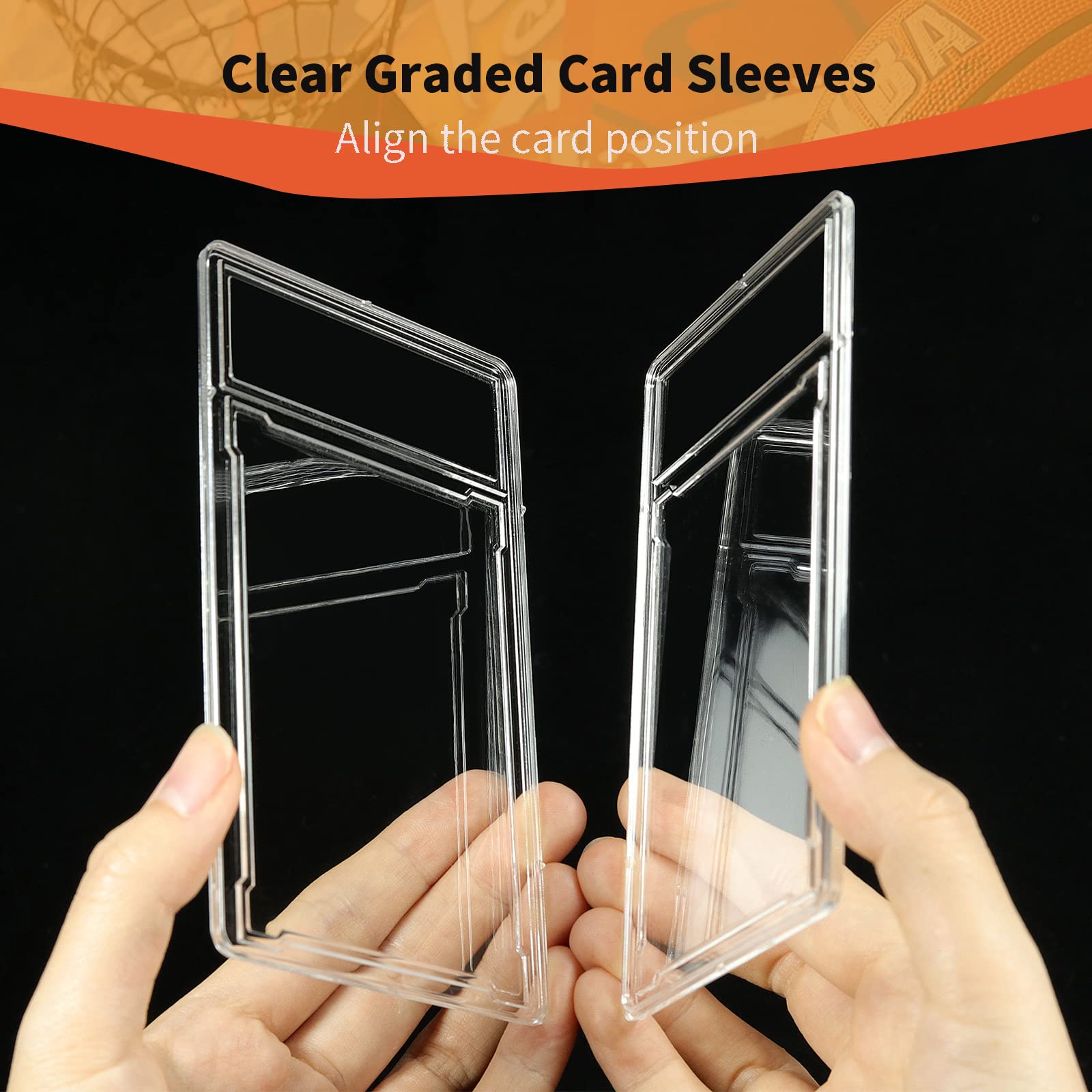 60 Pack Clear Acrylic Baseball Card Holders with Label Position - Standard & Graded Trading Card Protectors for Sports, Game, and Collectible Cards - Perfect for Storage, Display, and Organization (60 Pieces)