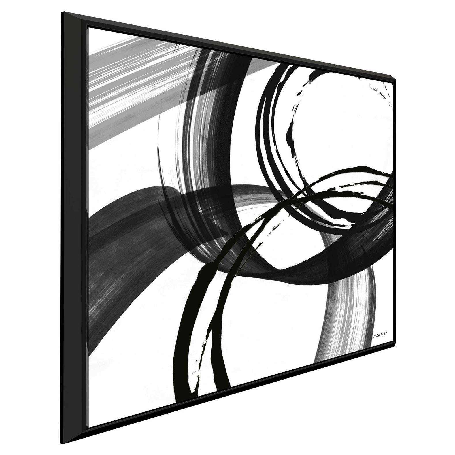 Black and White Pop Art II Canvas Print - Modern Abstract Wall Decor for Living Room, Bedroom & Office | Floating Frame Design