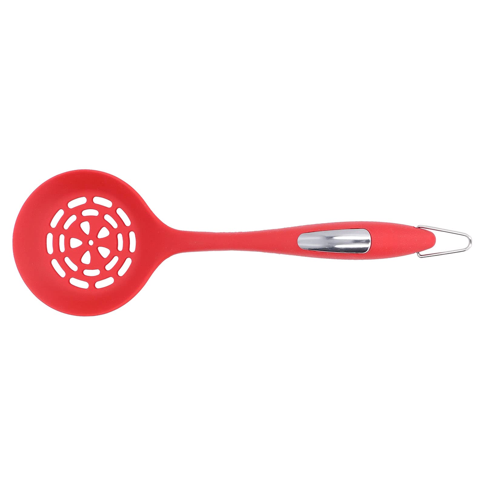 CHICIRIS Strainer Spoon - Seamless Sturdy Design, Durable & Safe Kitchen Colander for Restaurants & Home Use | Perfect for Pasta, Vegetables & Fruit Washing (Red)