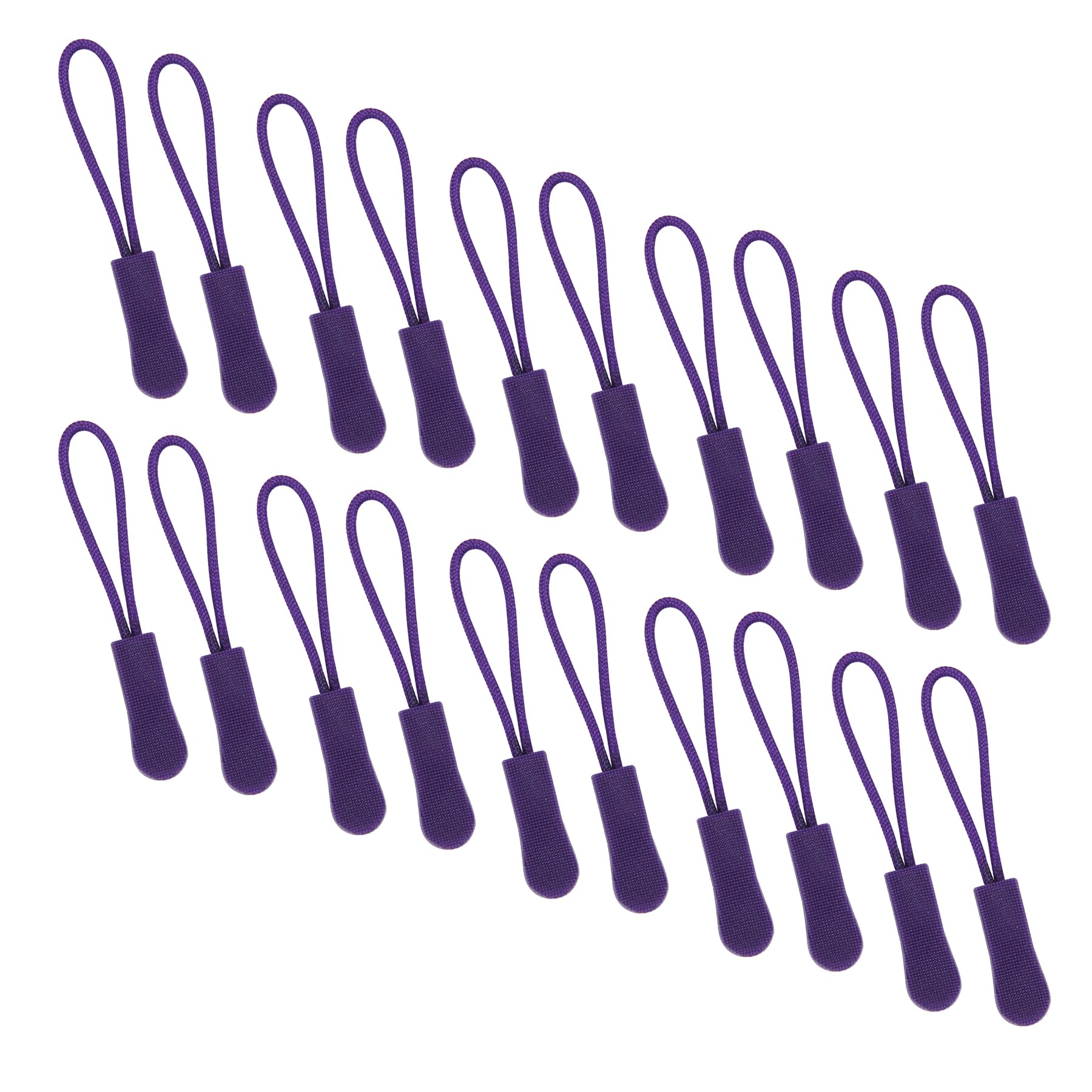 JOSDIOX 20Pcs Dark Purple Universal #28 Zipper Pull Replacement - Extender Cord for Backpacks, Jackets, Luggage, Purses, Handbags, Pants, Boots & Coats | Easy DIY Repair for Broken Zippers